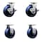 Service Caster 5 Inch Solid Polyurethane Caster Set with Roller Bearings 2 Brakes 2 Rigid SCC-20S520-SPUR-TLB-2-R-2 - alternate 2